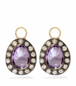 Annoushka 18CT DUSTY DIAMONDS AME DROP EARRINGS AMETHYST