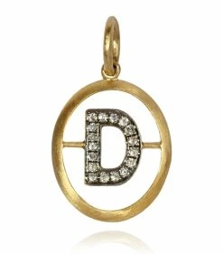 Annoushka 18CT GOLD Dia INITIAL D PENDANT YELLOW GOLD Pendants