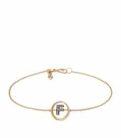 Annoushka 18CT GOLD Dia INITIAL F BRACELET YELLOW GOLD Bracelets