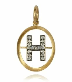 Annoushka 18CT GOLD Dia INITIAL H PENDANT YELLOW GOLD Pendants