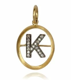 Annoushka 18CT GOLD Dia INITIAL K PENDANT YELLOW GOLD Pendants