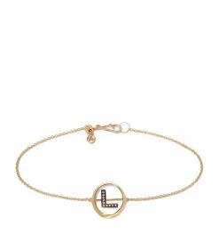 Annoushka 18CT GOLD Dia INITIAL L BRACELET YELLOW GOLD Bracelets