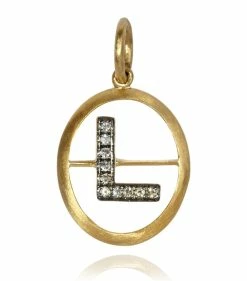 Annoushka 18CT GOLD Dia INITIAL L PENDANT YELLOW GOLD Pendants