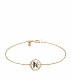 Annoushka 18CT GOLD Dia INITIAL N BRACELET YELLOW GOLD Bracelets