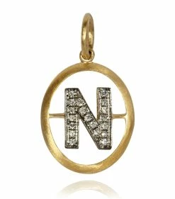 Annoushka 18CT GOLD Dia INITIAL N PENDANT YELLOW GOLD Pendants