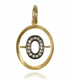 Annoushka 18CT GOLD Dia INITIAL O PENDANT YELLOW GOLD Pendants
