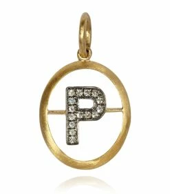 Annoushka 18CT GOLD Dia INITIAL P PENDANT YELLOW GOLD Pendants