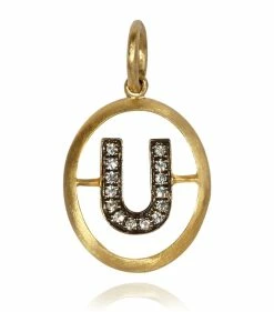 Annoushka 18CT GOLD Dia INITIAL U PENDANT YELLOW GOLD Pendants