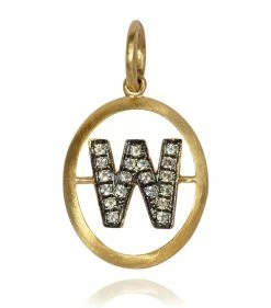 Annoushka 18CT GOLD Dia INITIAL W PENDANT YELLOW GOLD Pendants