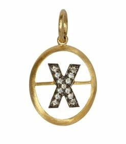 Annoushka 18CT GOLD Dia INITIAL X PENDANT YELLOW GOLD Pendants