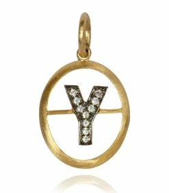 Annoushka 18CT GOLD Dia INITIAL Y PENDANT YELLOW GOLD Pendants
