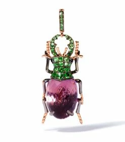 Annoushka 18KT RG AMETHYST BEETLE CHARM ROSE GOLD Earrings