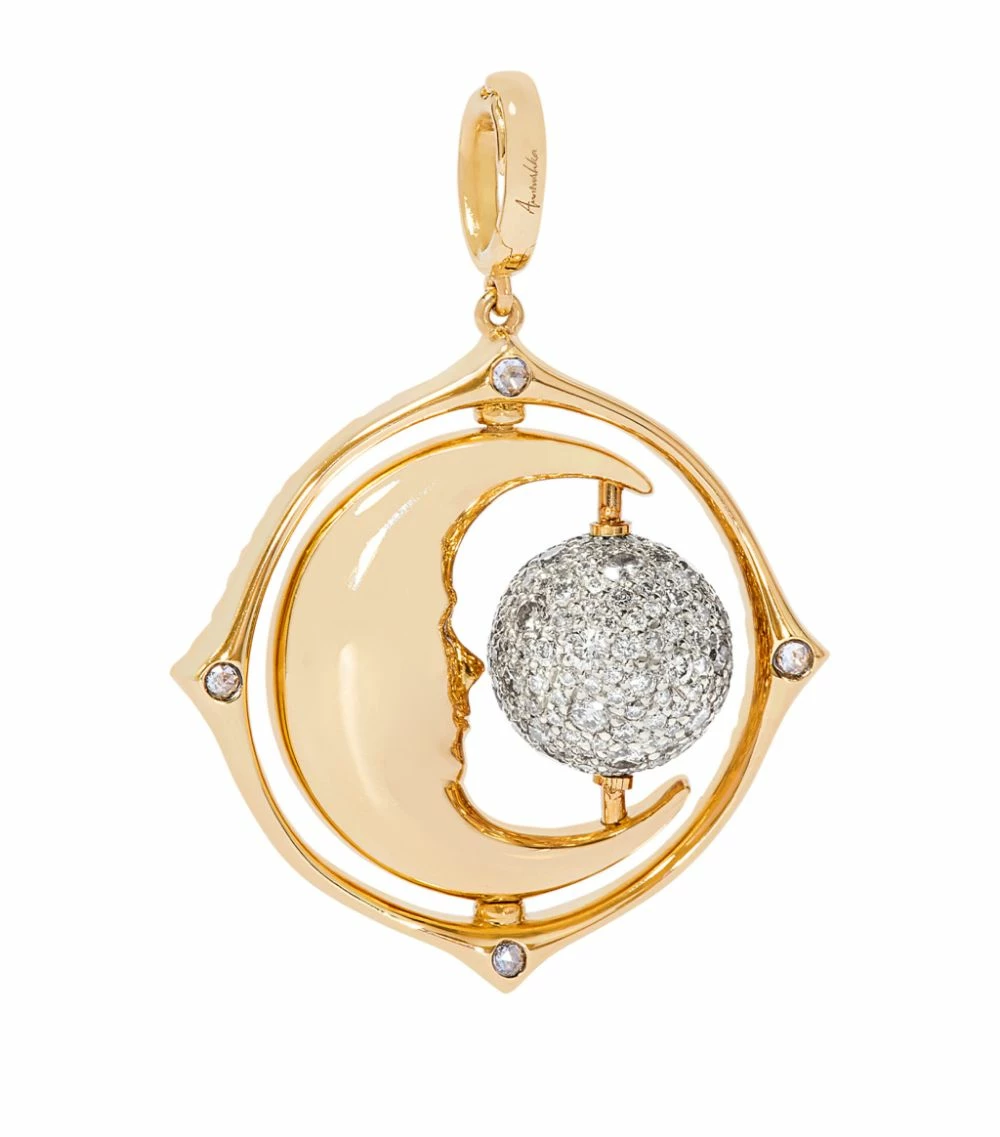 Annoushka Mixed Gold and Diamond Mythology Spinning Moon Charm YELLOW GOLD Charms 5 Annoushka Mixed Gold and Diamond Mythology Spinning Moon Charm YELLOW GOLD Charms - Image 3