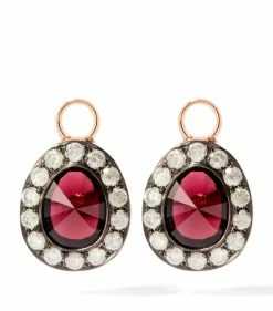 Annoushka Rose Gold Dusty Diamonds Garnet Earring Drops Rings