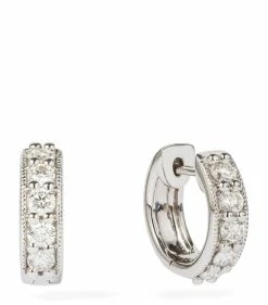 Annoushka White Gold Dusty Diamonds Hoop Earrings