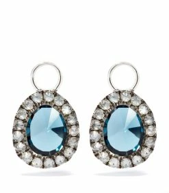 Annoushka White Gold Dusty Diamonds Topaz Mini Earring Drops Rings