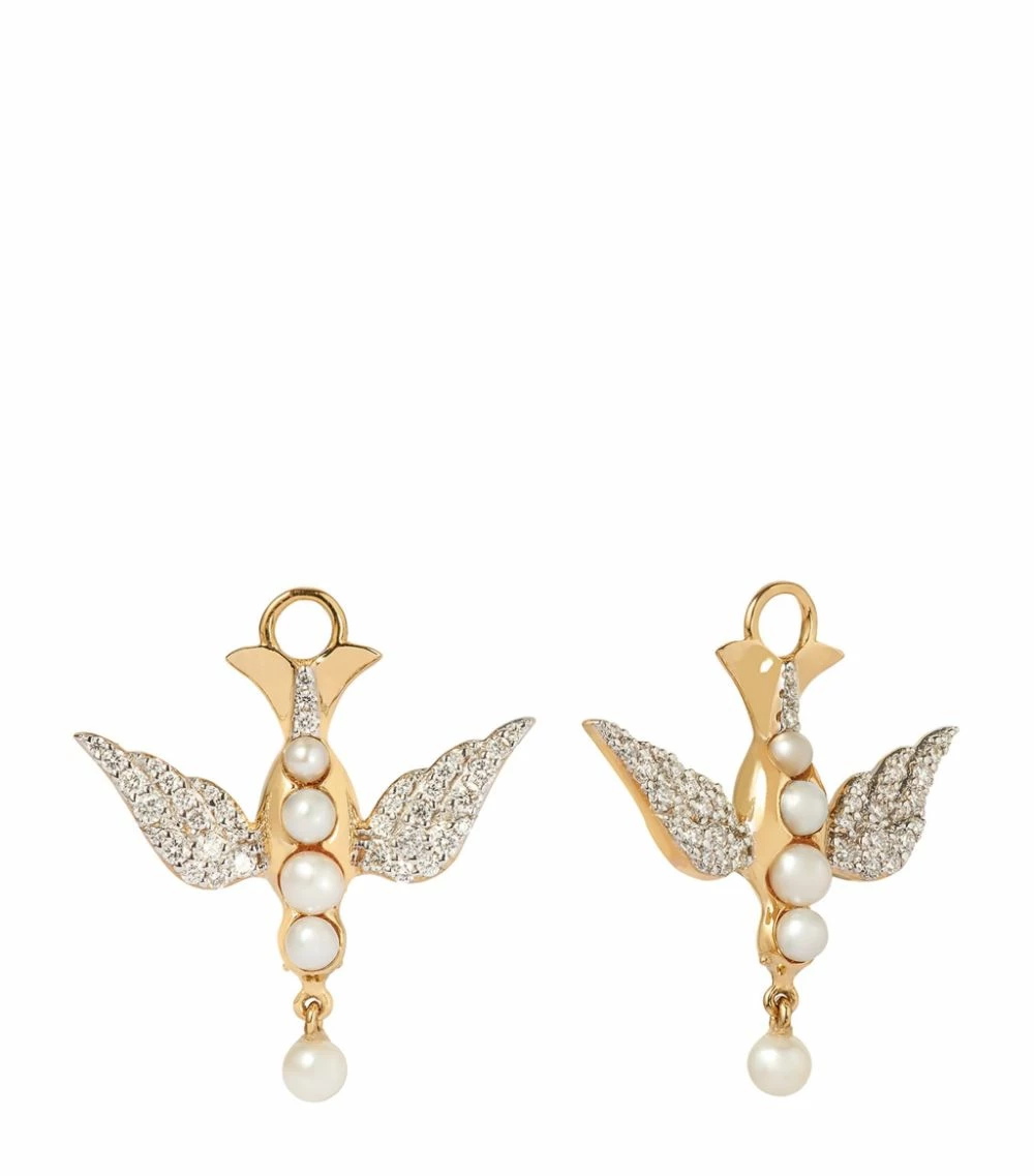 Annoushka x Temperley London Yellow Gold, Pearl and Diamond Lovebirds Earrings 3 Annoushka x Temperley London Yellow Gold, Pearl and Diamond Lovebirds Earrings
