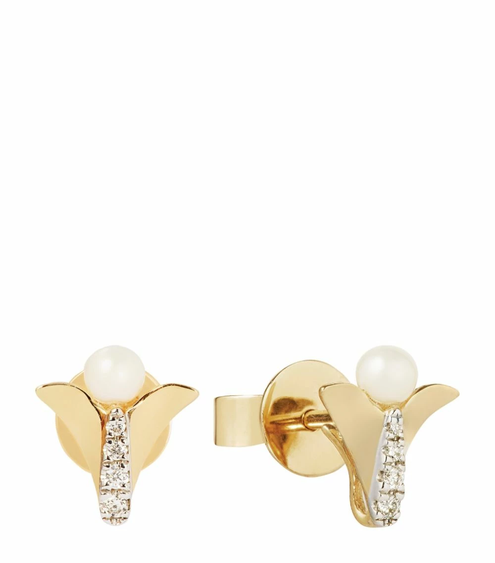 Annoushka x Temperley London Yellow Gold, Pearl and Diamond Lovebirds Earrings 4 Annoushka x Temperley London Yellow Gold, Pearl and Diamond Lovebirds Earrings - Image 2