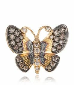 Annoushka Yellow Gold and Diamond Butterfly Earring Rings