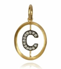 Annoushka Yellow Gold and Diamond C Pendant Pendants