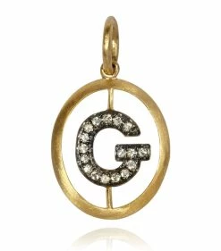 Annoushka Yellow Gold and Diamond G Pendant Pendants