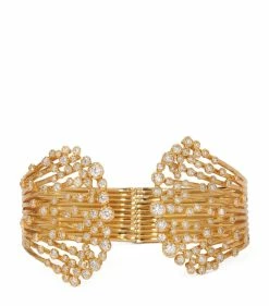 Annoushka Yellow Gold and Diamond Hidden Reef Cuff Bracelets