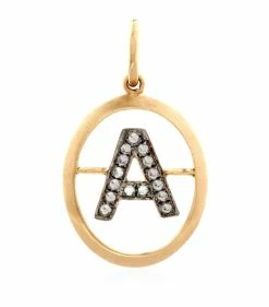 Annoushka Yellow Gold and Diamond Initial A Pendant Pendants
