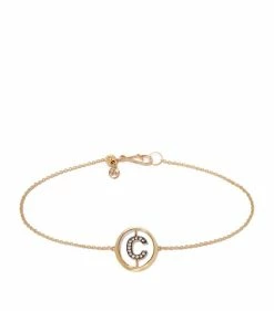 Annoushka Yellow Gold and Diamond Initial C Bracelet Bracelets