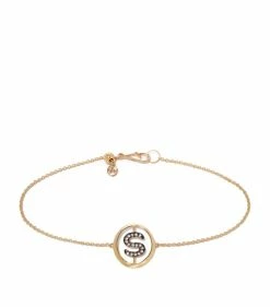 Annoushka Yellow Gold and Diamond Initial S Bracelet Bracelets