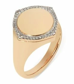 Annoushka Yellow Gold and Diamond Lovelocket Signet Ring Rings
