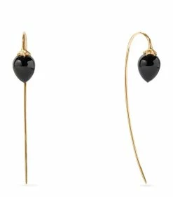 Annoushka Yellow Gold and Onyx Hook Earrings