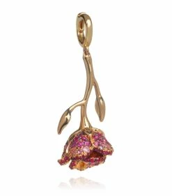 Annoushka Yellow Gold and Ruby Rose Charm Charms