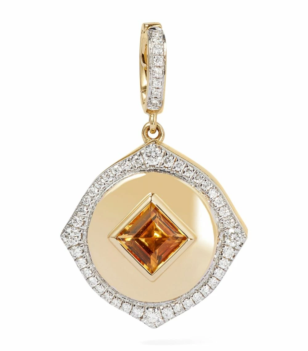 Annoushka Yellow Gold, Diamond and Citrine Lovelocket Birthstone Charm Charms 3 Annoushka Yellow Gold, Diamond and Citrine Lovelocket Birthstone Charm Charms