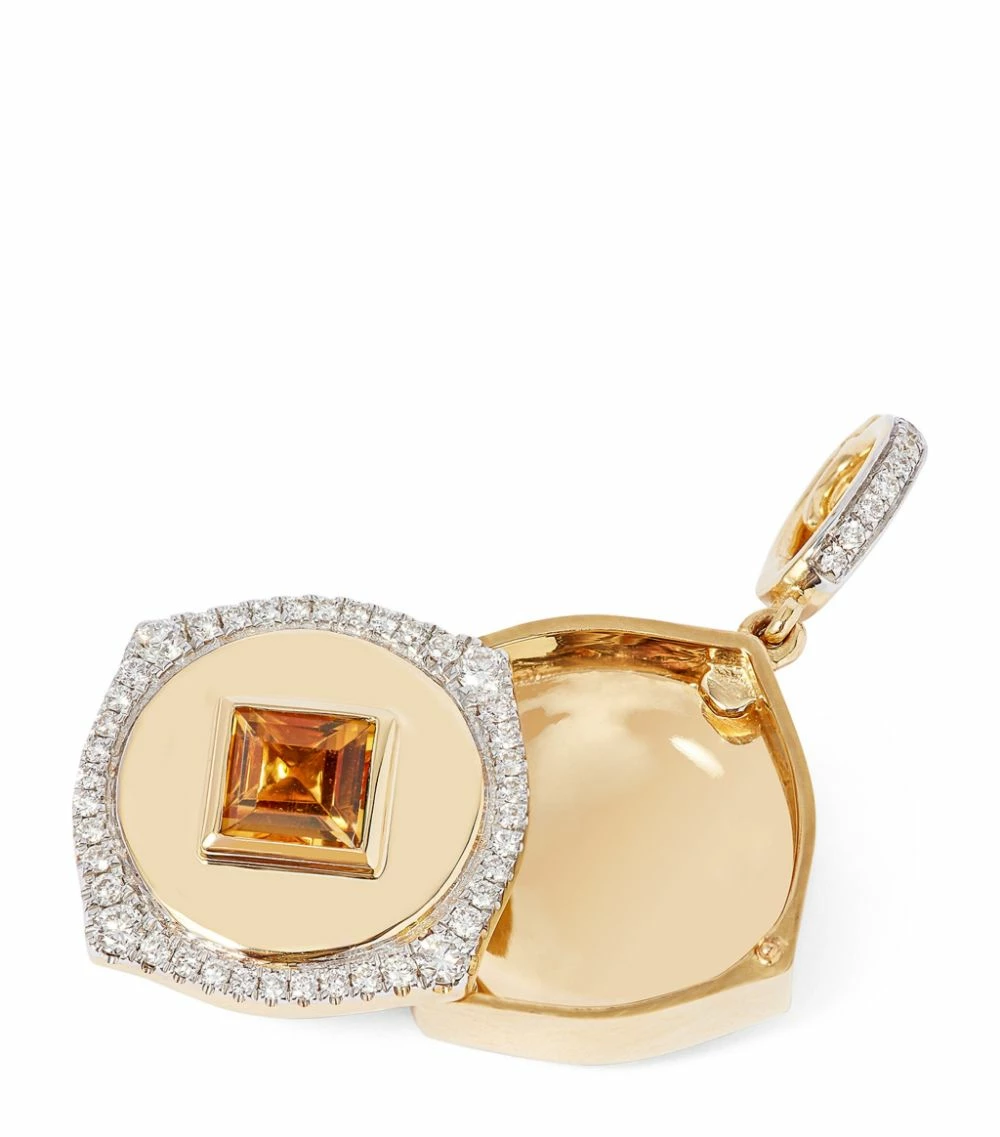 Annoushka Yellow Gold, Diamond and Citrine Lovelocket Birthstone Charm Charms 4 Annoushka Yellow Gold, Diamond and Citrine Lovelocket Birthstone Charm Charms - Image 2