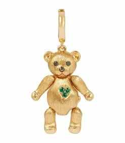 Annoushka Yellow Gold, Diamond and Emerald Mythology Teddy Bear Locket Charm Charms