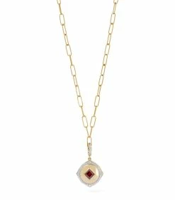 Annoushka Yellow Gold, Diamond and Garnet Lovelocket Birthstone Charm Charms -Annoushka Online Shop annoushka yellow gold diamond and garnet lovelocket birthstone charm 17736699 37163815 1000