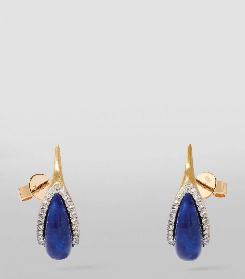 Annoushka Yellow Gold, Diamond and Lapis Hoop Earrings 4 Annoushka Yellow Gold, Diamond and Lapis Hoop Earrings - Image 2