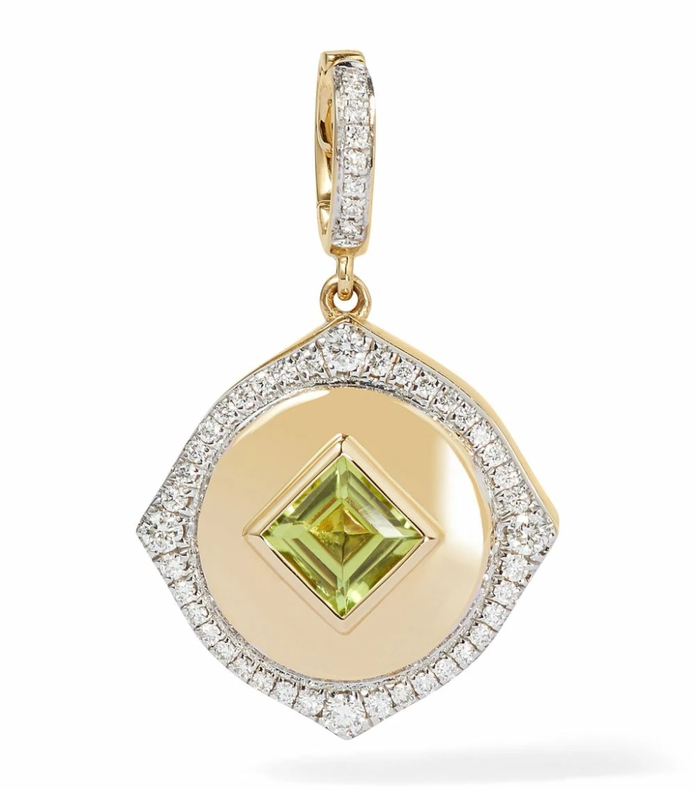 Annoushka Yellow Gold, Diamond and Peridot Lovelocket Birthstone Charm Charms 3 Annoushka Yellow Gold, Diamond and Peridot Lovelocket Birthstone Charm Charms
