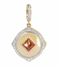 Annoushka Yellow Gold, Diamond and Pink Tourmaline Lovelocket Birthstone Charm Charms