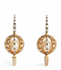 Annoushka Yellow Gold, Diamond and Topiary Drop Earrings