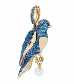 Annoushka Yellow Gold, Diamond, Topaz and Sapphire Bluebird Locket Charm Charms