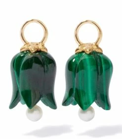 Annoushka Yellow Gold, Malachite and Pearl Tulip Earrings