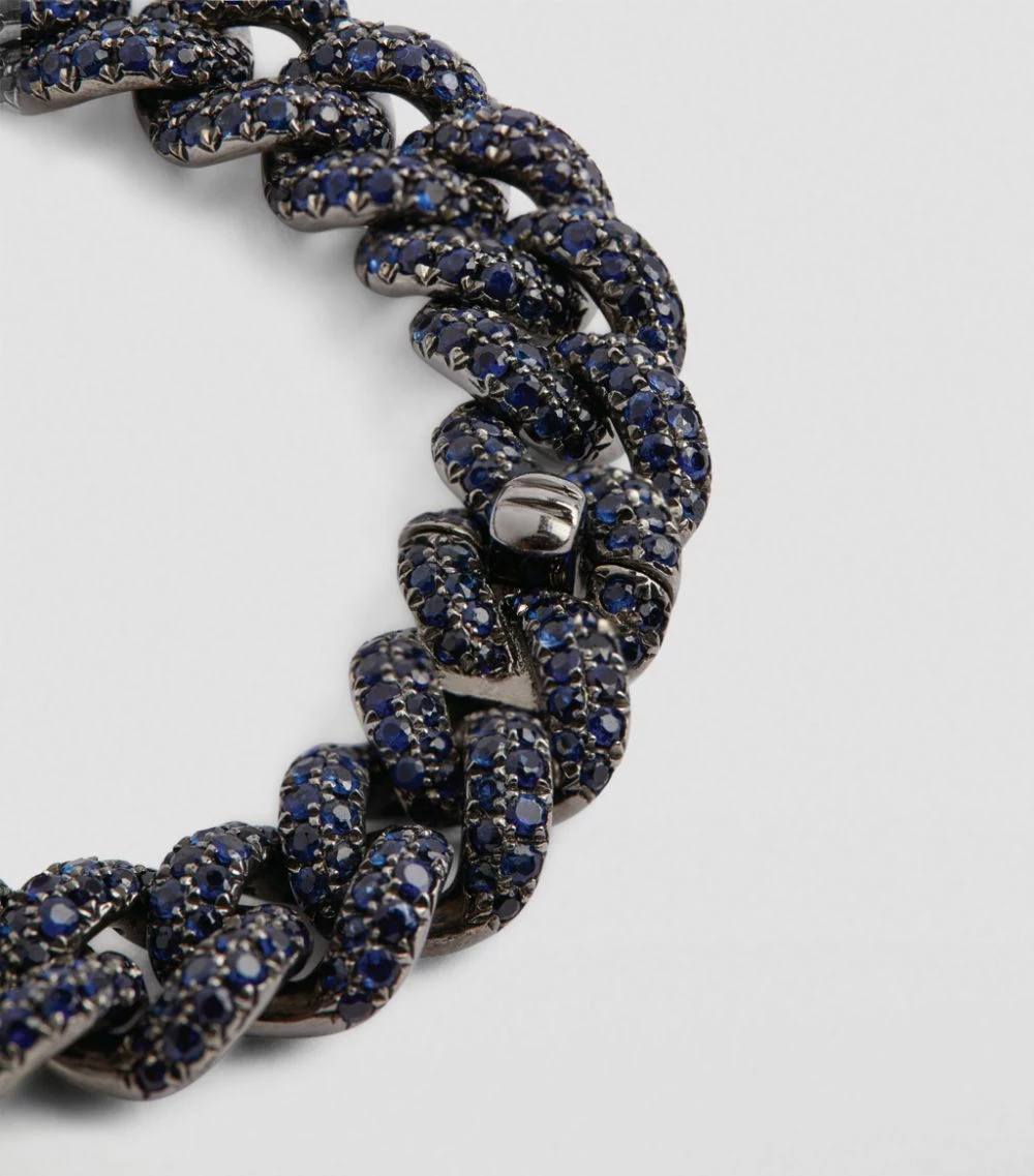 SHAY Black Gold and Sapphire Links Bracelet BLK GLD BL SAPP Bracelets 6 SHAY Black Gold and Sapphire Links Bracelet BLK GLD BL SAPP Bracelets - Image 4