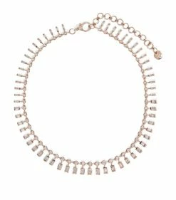SHAY Rose Gold and Diamond Boho Deco Dot Dash Necklace Necklaces