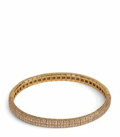 SHAY Rose Gold and Diamond Helix Stretch Bracelet WHITE Bracelets