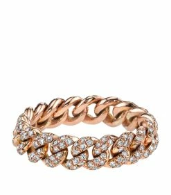 SHAY Rose Gold and Diamond Mini Link Ring Rings