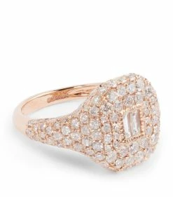 SHAY Rose Gold and Diamond New Modern Pave Pinky Ring (Size 3.5) RG/WD Rings
