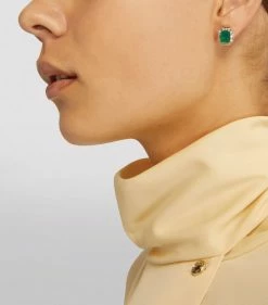 SHAY Rose Gold, Diamond and Emerald Halo Earrings RG/GREEN 12 SHAY Rose Gold, Diamond and Emerald Halo Earrings RG/GREEN -Annoushka Online Shop shay rose gold diamond and emerald halo earrings 17236787 34947489 1000