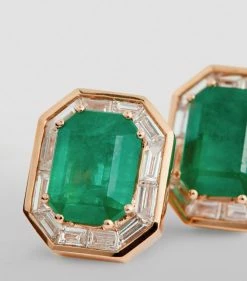 SHAY Rose Gold, Diamond and Emerald Halo Earrings RG/GREEN 13 SHAY Rose Gold, Diamond and Emerald Halo Earrings RG/GREEN -Annoushka Online Shop shay rose gold diamond and emerald halo earrings 17236787 34948280 1000
