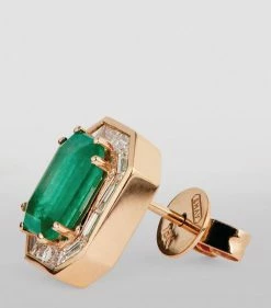 SHAY Rose Gold, Diamond and Emerald Halo Earrings RG/GREEN 10 SHAY Rose Gold, Diamond and Emerald Halo Earrings RG/GREEN -Annoushka Online Shop shay rose gold diamond and emerald halo earrings 17236787 34949024 1000